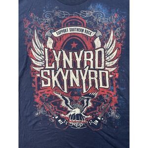 Lynyrd Skynyrd T Shirt Adult 2XL Blue Support Southern Rock World Tour 2015